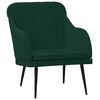 vidaXL Poltrona Verde Scuro 63x76x80 cm Velluto