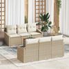 vidaXL Set Divano da Giardino con cuscino 7 pcs Beige polyrattan