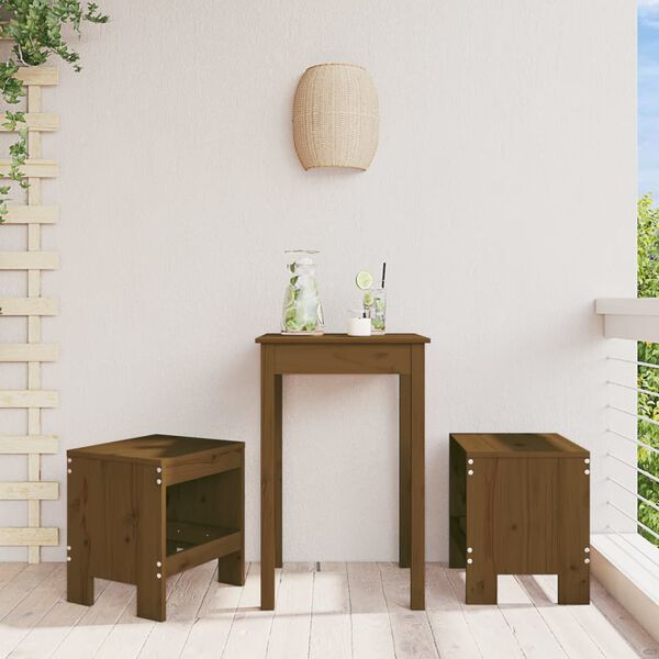 vidaXL Sgabelli Bar 2 pz Marrone Ambra 40x36x45 cm Legno Massello Pino