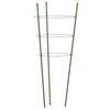 vidaXL Supporti Piante da Giardino con 3 Anelli 5pz Verde 75cm Acciaio