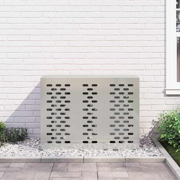 vidaXL Copertura per condizionatore d'aria Argento 110 x 50 x 80 cm