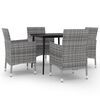 vidaXL Set da Pranzo per Giardino 5 pz con Cuscini Polyrattan e Vetro