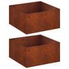 vidaXL Vaso da giardino 2 pz Ruggine 80 x 80 x 40 cm Acciaio Corten