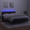 vidaXL Letto a Molle con Materasso e LED Nero 140x200 cm in Velluto