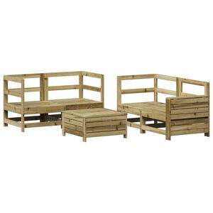 vidaXL Set Divani da Giardino 5 pz in Legno Impregnato di Pino