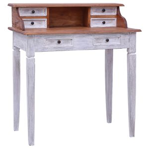 vidaXL Scrivania con Cassetti 90x50x101 cm in Legno Massello di Mogano