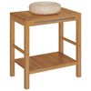 vidaXL Armadietto da Bagno in Legno di Teak con Lavabo in Marmo Crema