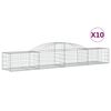 vidaXL Cesti Gabbioni ad Arco 10 pz 300x30x40/60 cm Ferro Zincato