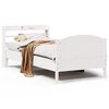 vidaXL Letto senza Materasso Bianco 75x190 in Legno Massello di Pino