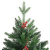 vidaXL Albero Natale Artificiale Incernierato con Bacche Rosse 120 cm