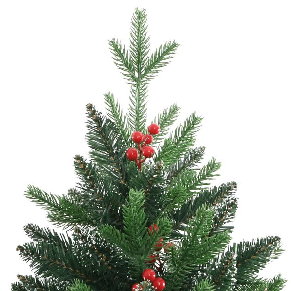 vidaXL Albero Natale Artificiale Incernierato con Bacche Rosse 120 cm