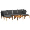 vidaXL 7 pz Legno massiccio di acacia e corda Naturale
