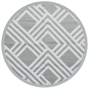 vidaXL Tappeto da Esterno ARAKIL Grigio &Oslash;160 cm in PP