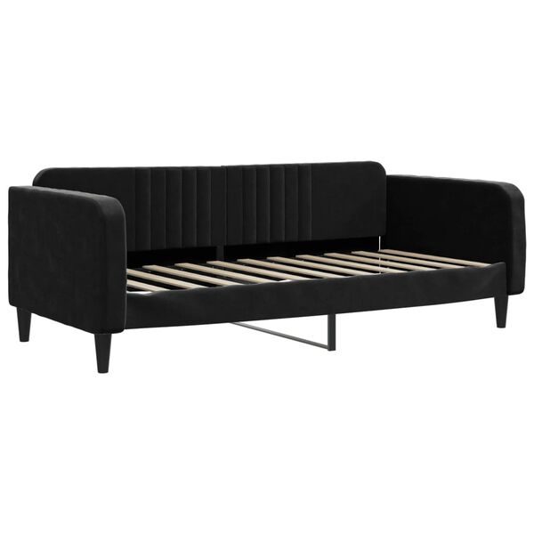 vidaXL Divano Letto Estraibile con Cassetti Nero 90x190 cm in Velluto