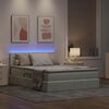 vidaXL Letto con contenitore e LED Grigio chiaro 140 x 200 cm Velluto