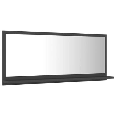 vidaXL Specchio da Bagno Grigio 90x10,5x37 cm in Legno Multistrato