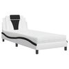vidaXL Letto Viana con Materasso Bianco e Nero 90x190 cm in Similpelle
