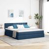 vidaXL Letto con contenitore e LED Blu 160 x 200 cm Poliestere