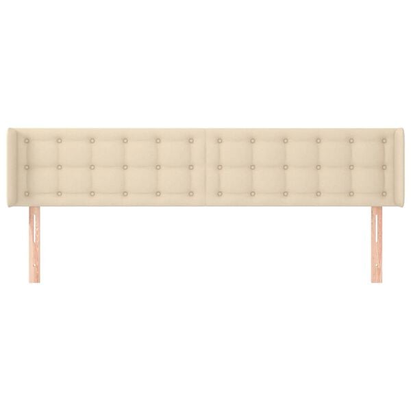 vidaXL Testiera ad Orecchio Crema 183x16x78/88 cm in Tessuto