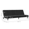 vidaXL Divano Letto a 2 Posti Nero in Velluto