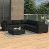 vidaXL Set Divani da Giardino 6 pz con Cuscini in Polyrattan Nero
