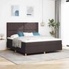 vidaXL Letto a Sorgente LED Marrone Scuro 180 x 200 cm Tessuto
