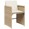 vidaXL Set da Pranzo da Giardino 5 pz con Cuscini Beige in Polyrattan