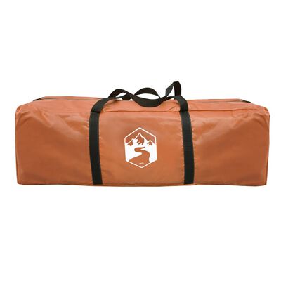 vidaXL Tenda da Campeggio con Portico per 4 Persone Grigio e Arancione