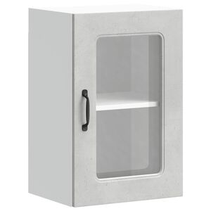 vidaXL Pensile da Cucina con Porta in Vetro Kalmar Grigio Cemento