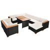 vidaXL Set Divani da Giardino 10 pz con Cuscini in Polyrattan Nero