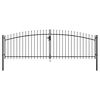 vidaXL Cancello Doppio con Punte a Lancia 400x175 cm
