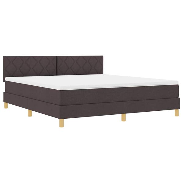 vidaXL Letto a Sorgente LED con led Marrone Scuro 180 x 200 cm Tessuto