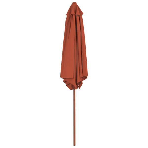 vidaXL Ombrellone da Esterni con Palo in Legno 270 cm Terracotta