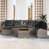 vidaXL Set Divano da Giardino 9 pcs Grigio Poly Rattan