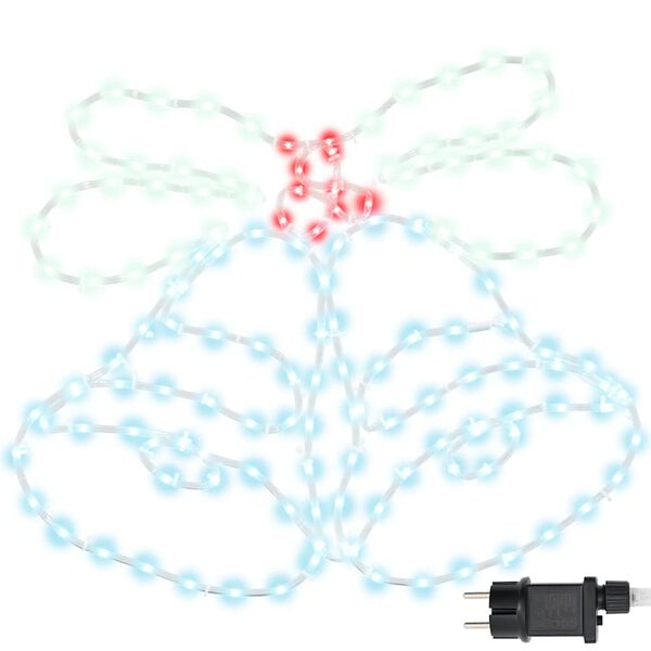 vidaXL Campana di Natale con 144 LED Multicolore 56 x 46 cm PVC