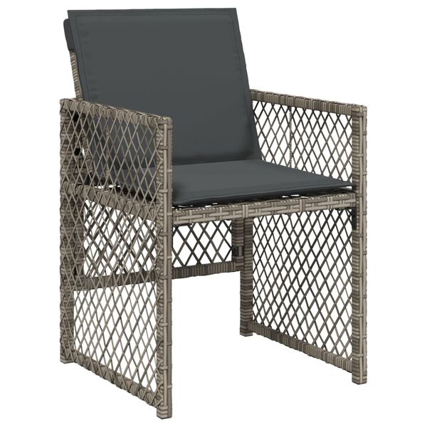 vidaXL Set da Pranzo da Giardino 5 pz con Cuscini in Polyrattan Grigio