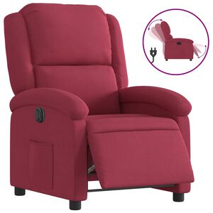 vidaXL Poltrona Elettrica Reclinabile Rosso Vino in Tessuto
