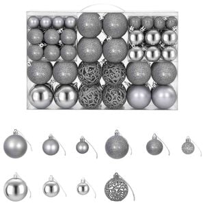 vidaXL Palline di Natale 100 pz Grigie 3 / 4 / 6 cm
