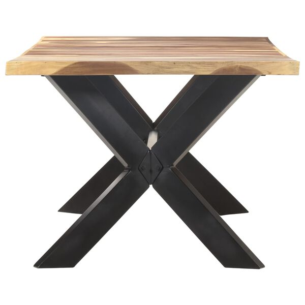 vidaXL Tavolo da Pranzo 200x100x75cm Legno Massello con Finitura Ambra