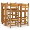vidaXL Set da Bar da Giardino 5 pz in Legno Massello di Acacia