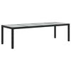 vidaXL Tavolo Giardino Nero 250x100x75cm Vetro Temperato e Polyrattan