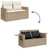 vidaXL Set Divano da Giardino 12 pcs Beige e Crema polyrattan