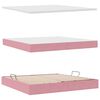 vidaXL Letto con contenitore e materasso Rosa 200 x 200 cm Velluto