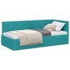 vidaXL Cornice del letto ad angolo Turchese 90 x 190 cm Velluto