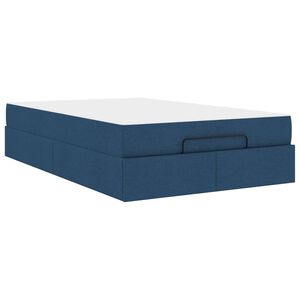 vidaXL Struttura letto con materasso con materasso 2 pcs Blu Tessuto