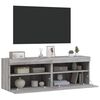 vidaXL Mobili TV a Parete con Luci LED 2pz Grigio Sonoma 60x30x40 cm