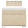 vidaXL Giroletto a Molle con Materasso Crema 80x200 cm inTessuto