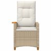 vidaXL Poltrona reclinabile con tavolino 62 x 64 x 112 cm polyrattan