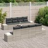 vidaXL Set Divano da Giardino 7 pcs Grigio chiaro polyrattan