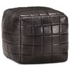 vidaXL Pouf Nero 40x40x40 cm in Vera Pelle di Capra